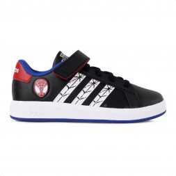Tênis Adidas Grand Court Homem Aranha Infantil Preto / Vermelho