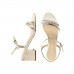 Sandália Arezzo Salto Bloco Pedraria Special Occasion Dourado / Prata