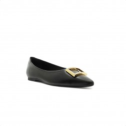 Sapatilha Arezzo Bico Fino Feminina Preto / Dourado