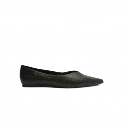 Sapatilha Arezzo Glitter Glamour Bico Fino Feminina Preto