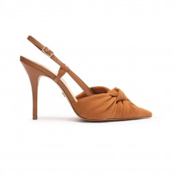 Scarpin Arezzo Suede Salto Alto Feminino Marron