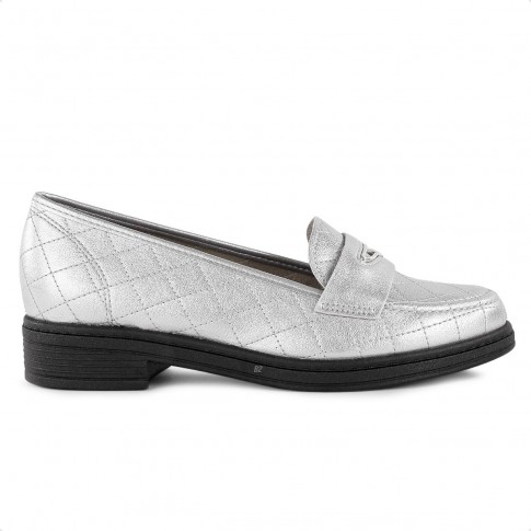 Mocassim Beira Rio Casual Feminino Prata