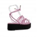 Sandália Cecconello Flatform Rosa / Preto