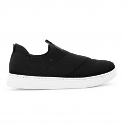 Tênis Comfortflex Casual Slip On Feminino Preto / Branco