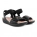 Sandália Comfortflex Anabela Feminina Preto / Bege