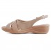 Sandália Comfortflex Anabela Fivela Feminina Nude / Bege