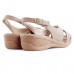 Sandália Comfortflex Anabela Fivela Feminina Nude / Bege