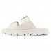 Sandália Comfortflex Slide Com Fivela Dupla Feminina Off White / Dourado