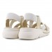 Sandália Papete Comfortflex Tiras Branco / Dourado
