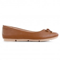 Sapatilha Comfortflex Laço Feminina Marrom / Marrom