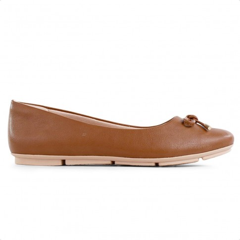 Sapatilha Comfortflex Laço Feminina Marrom / Marrom
