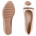 Sapato Comfortflex Peep Toe Feminino Nude / Bege