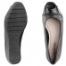 Sapato Comfortflex Peep Toe Feminino Preto /Preto