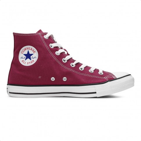 Tênis Converse Chuck Taylor All Star Cano Alto Feminino Bordô / Branco