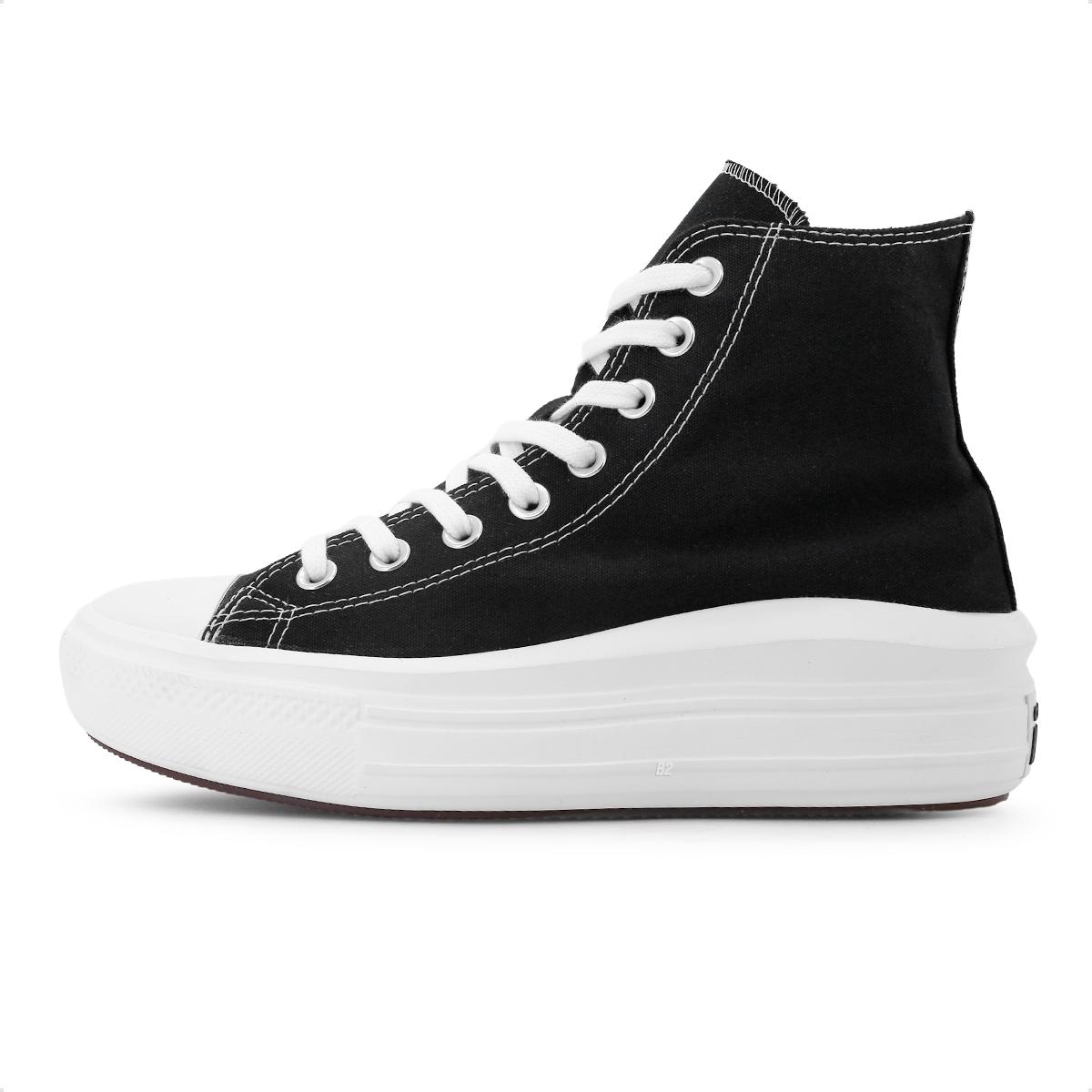 ALL STAR CHUCK TAYLOR PLATAFORMA MOVE PRETO LUA ROXA CANO LONGO INFANTIL