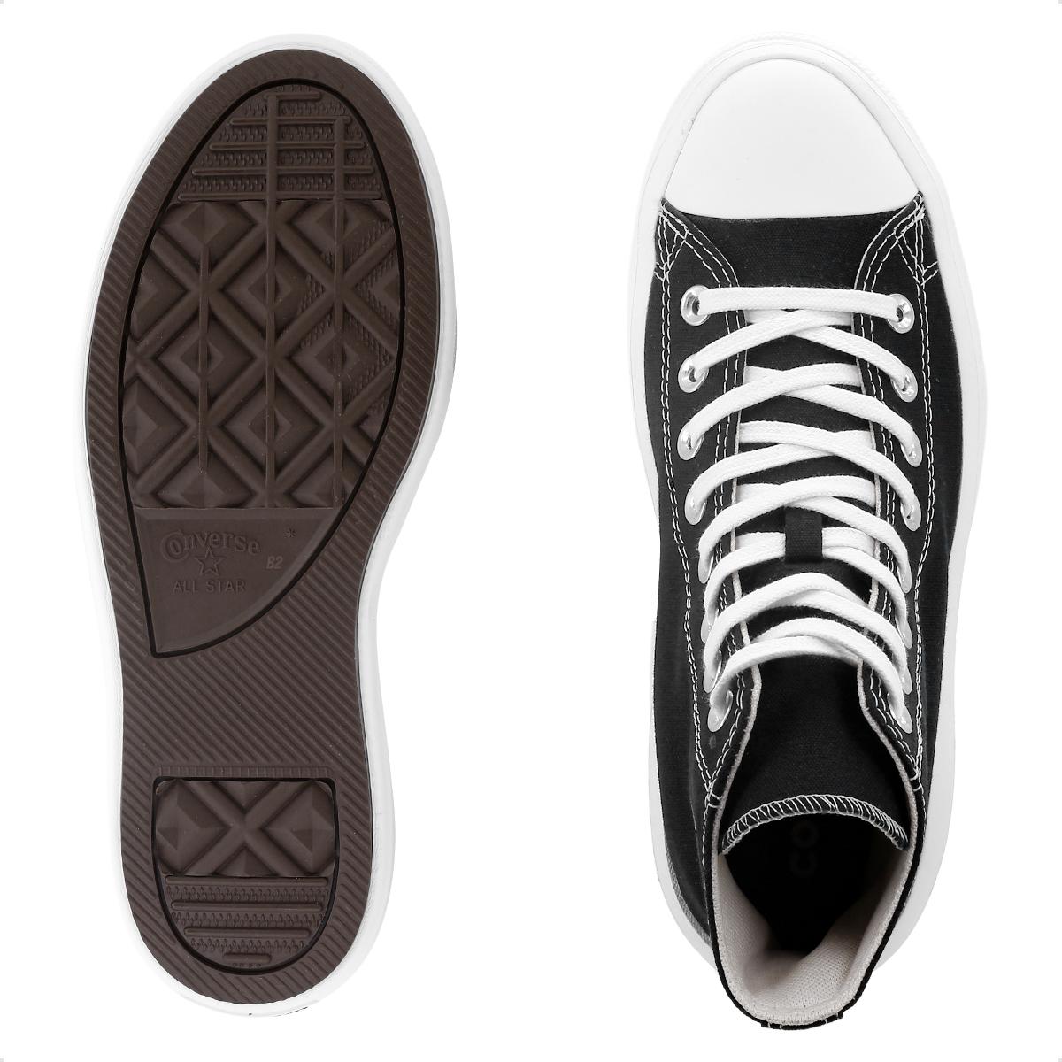 Tênis Converse Chuck Taylor All Star Plataforma Cano Alto Preto / Branco