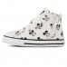 Tênis Converse All Star Chuck Taylor Cano Alto Side Zip Mickey Infantil Off white / Preto