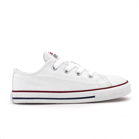 Tênis Converse Chuck Taylor All Star Canvas Infantil Branco / Vermelho