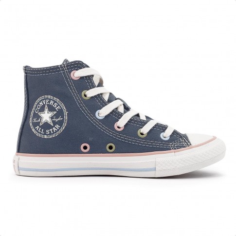 Tênis Converse Chuck Taylor All Star Vintage Remastered Cano Alto Juvenil Grafite / Rosa
