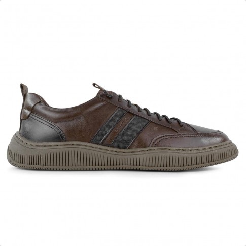 Sapatênis Democrata Denim Vibe Masculino Marrom / Preto