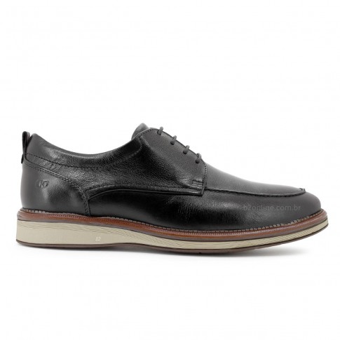 Sapato Democrata Metropolitan James Hi-Soft Masculino Preto / Bege