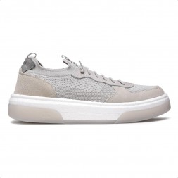 Tênis Democrata Beat Pulse Knit Masculino Cinza / Bege
