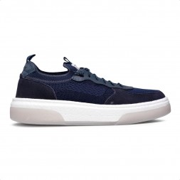 Tênis Democrata Beat Pulse Knit Masculino Marinho / Branco