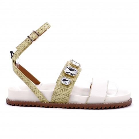 Sport Sandal Jorge Bischoff Com pedraria verde / bege