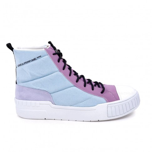 Tênis Lança Perfume Sneaker Cano Alto Azul / Rosa