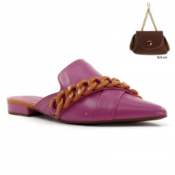 Mule Loucos Santos Detalhe Corrente Rosa / Laranja
