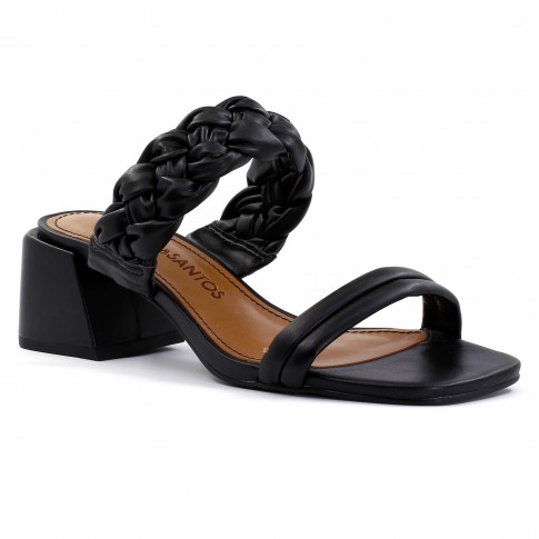 Sandália Loucos e Santos Trançado Preto / Preto