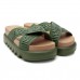Sandália Melissa Cross M-Lover Platform Feminina verde / bege