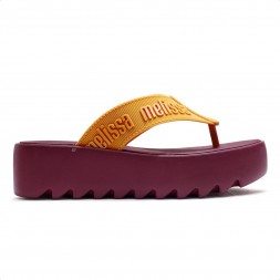 Sandália Melissa M-Lover Thong Platform Feminina Bordô / Amarelo