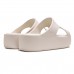 Chinelo Melissa Plataforma Free Cut Out Feminino Bege