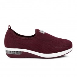 Tênis Modare Slip On Elástico Bolha Bordô / Branco