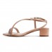 Sandália Moleca Salto Grosso Baixo Strass Feminina Nude / Nude