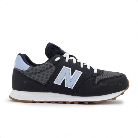 Tênis New Balance 500 V2 Feminino Preto / Azul Claro