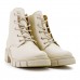 Bota Coturno Ramarim  Tratorada Cano Médio Feminina Creme / Creme