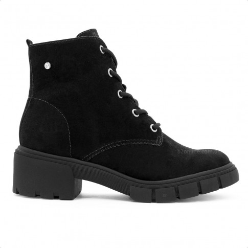 Bota Coturno Ramarim  Tratorada Cano Médio Feminina Preto / Preto