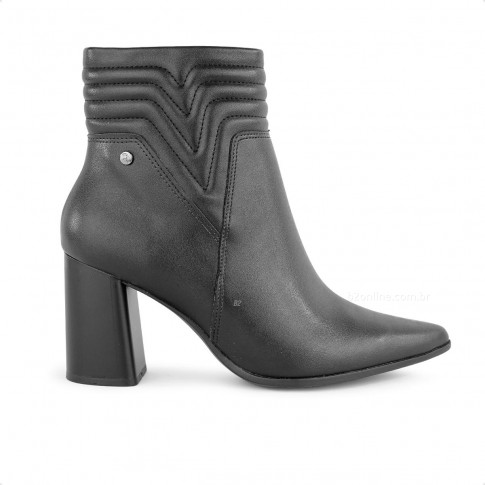 Bota Ramarim Ankle Boot Bico Fino Feminina Preto