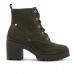 Bota Ramarim Tratorada Cano Médio Feminino Verde Militar / Marrom