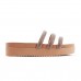Sandalia Ramarim Papete Strass Feminino Nude / Prata