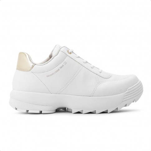 Tênis Ramarim Casual Feminino Branco / Dourado