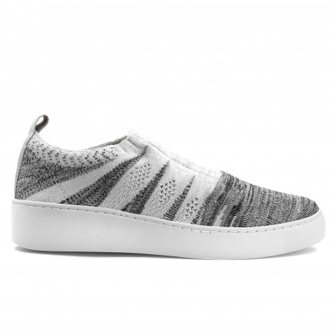 Tênis Ramarim Slip On Knit Cinza / Branco