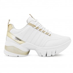 Tênis Ramarim Sneaker Casual Feminino Branco / Dourado