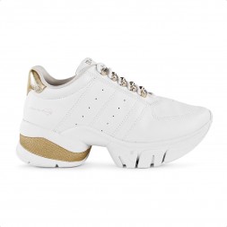 Tênis Ramarim Sneaker Microfuros Feminino Branco / Dourado