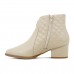 Bota Usaflex Matelassê Zíper Feminina Creme / Bege