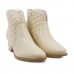 Bota Usaflex Matelassê Zíper Feminina Creme / Bege