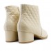 Bota Usaflex Matelassê Zíper Feminina Creme / Bege