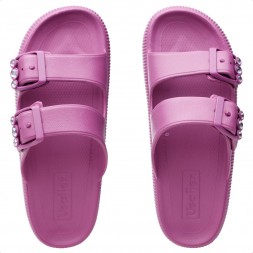 Chinelo Slide Usaflex Poofy Plataforma Feminino Roxo